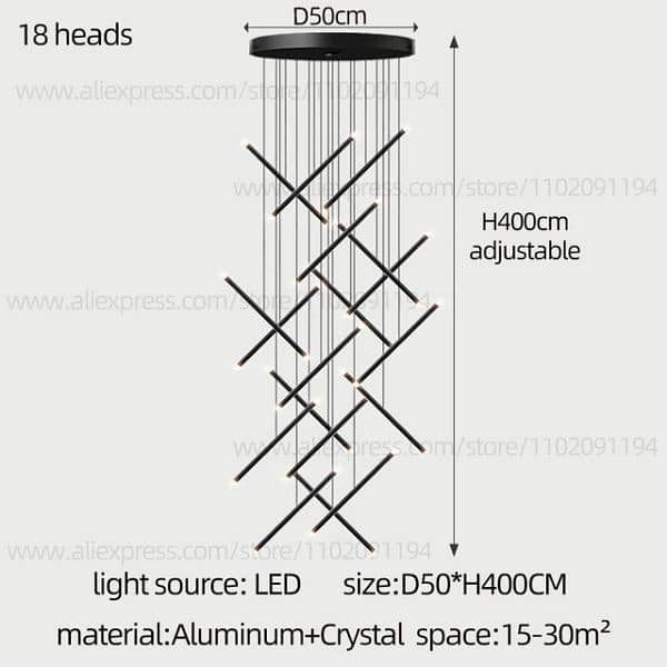 Chandeliers led road double height single height used 18