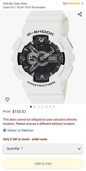 Casio G-Shock Wrist Watch - White 5