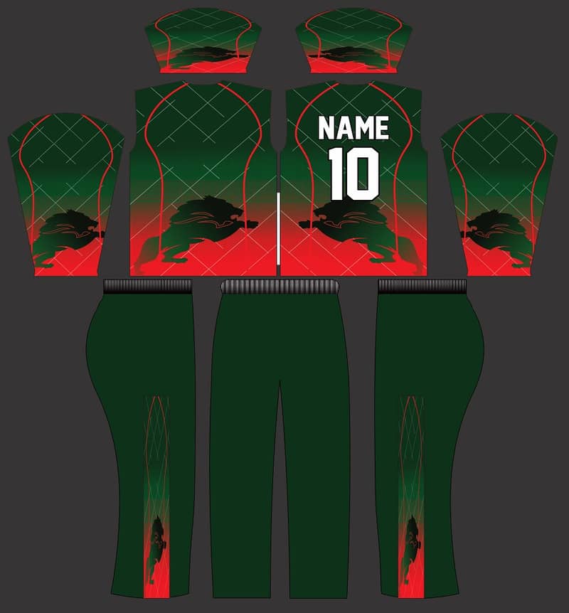 Sports cricket kit uniform for team 1