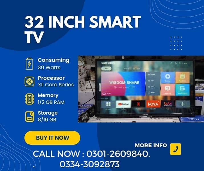 GREATEST SALE 32 INCH SMART LED TV WITH WIFI CONTACT FOR ALL SIZES 0