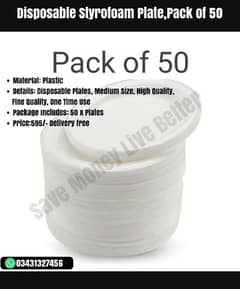 Disposable Styrofoam plates pack of 50&100 0