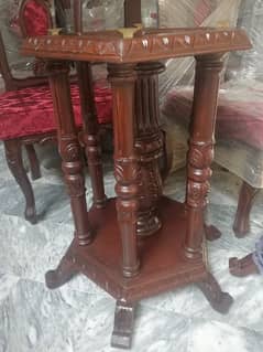 Dining Glass Table with 2 pillers & 8 Victoria style chinioti chair