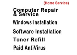 Computer Repair| Windows| Software| Toner Refill| on your door step