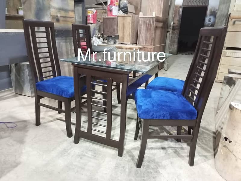 dining table/wooden chair/6 person dining/glass top shesham dining set 0