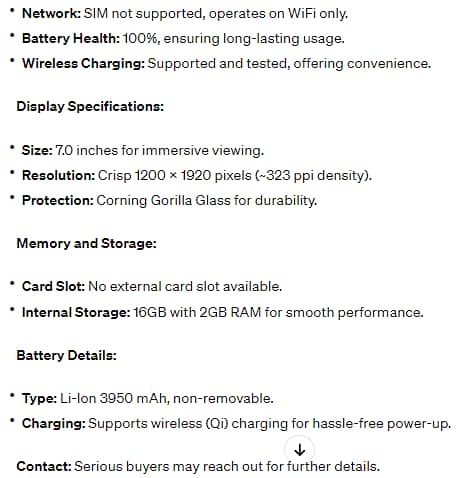 Tablet Asus Google Nexus 7 2 (WIFI ONLY) 2GB 16GB WIRELESS CHARGING 1