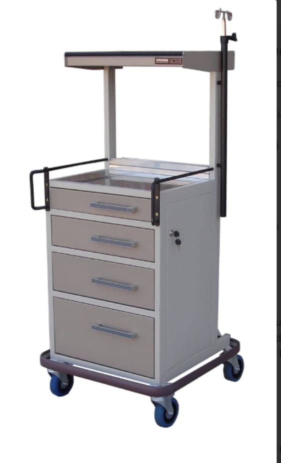 Manufacture of Emergency Crash Cart Medicine Trolley Patient Stretcher 14