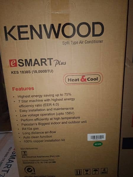KENWOOD 1.5 TON DC INVERTER 1838 E Smart 75 Percent energy efficient 1