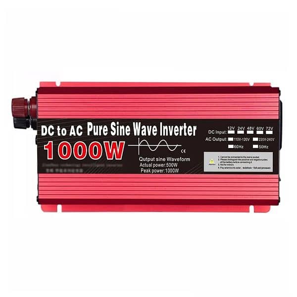 Pure Sine Wave Inverter DC 12V to AC 220V, (1000W) 0