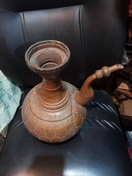 Antique Afghani water pot, made of copper,Weight: 1.75 Kg. Vintage pot 1