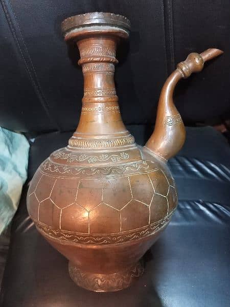 Antique Afghani water pot, made of copper,Weight: 1.75 Kg. Vintage pot 3