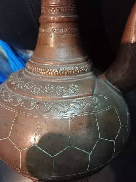 Antique Afghani water pot, made of copper,Weight: 1.75 Kg. Vintage pot 7