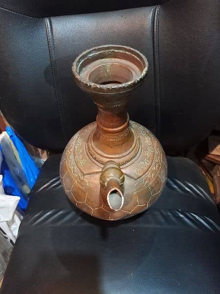Antique Afghani water pot, made of copper,Weight: 1.75 Kg. Vintage pot 8