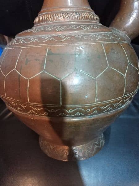 Antique Afghani water pot, made of copper,Weight: 1.75 Kg. Vintage pot 9