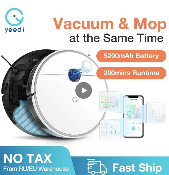 yeedi 2 hybrid Robot Vacuum Cleaner Visual Navigation,Sweep Mop 3in1 5