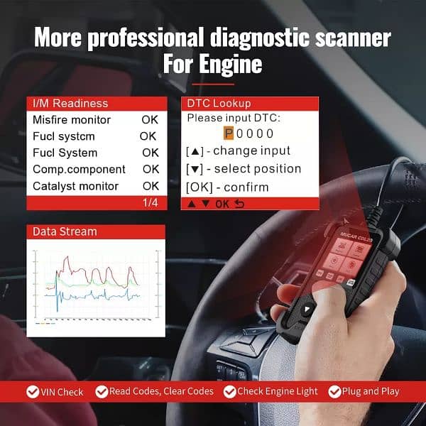 MUCAR CDL20 THINKCAR OBD2 Scanner THINKOBD Engine Car Auto Analyzer 4
