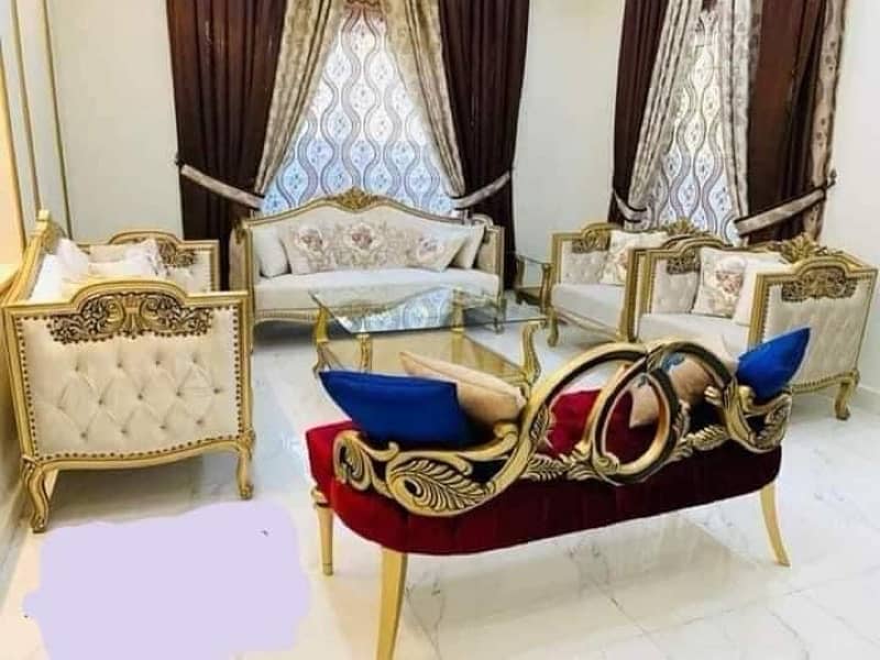 7 seater chinioti sofa set 5 seater furniture dewan wooden sofa 7