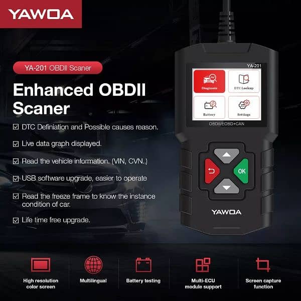 KINGBOLEN Ediag YA-201 OBD2 Auto Code Reader Engine Car Scanner EOBD 4