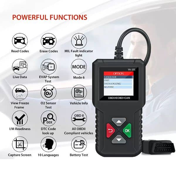 Kingbolen YA101 Ediag Car OBD2 EOBD Code Reader Automotive 8