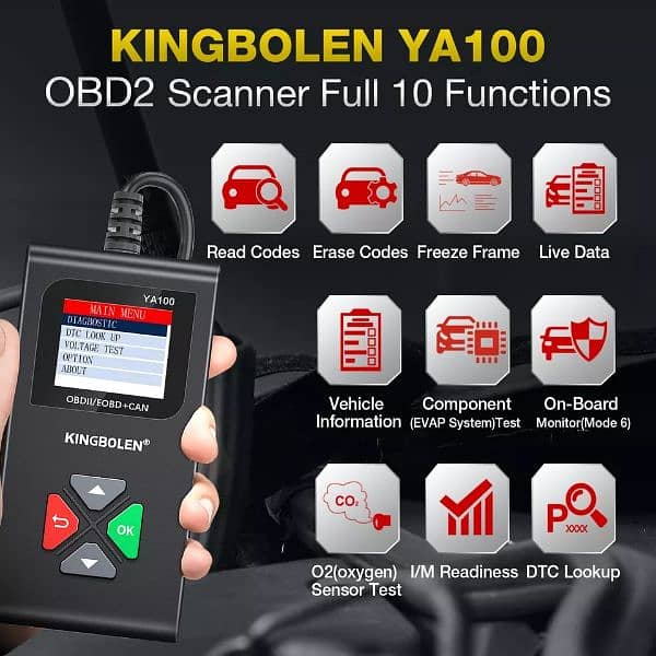 KINGBOLEN YA100 Enhanced Obd2 Scanner, Check Engine Read Code 3