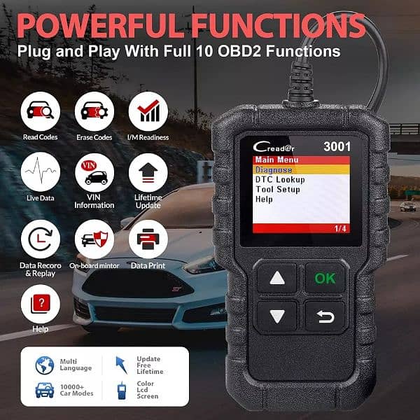 LAUNCH X431 CR3001 Car OBDII Scanner Check Engine Light 6