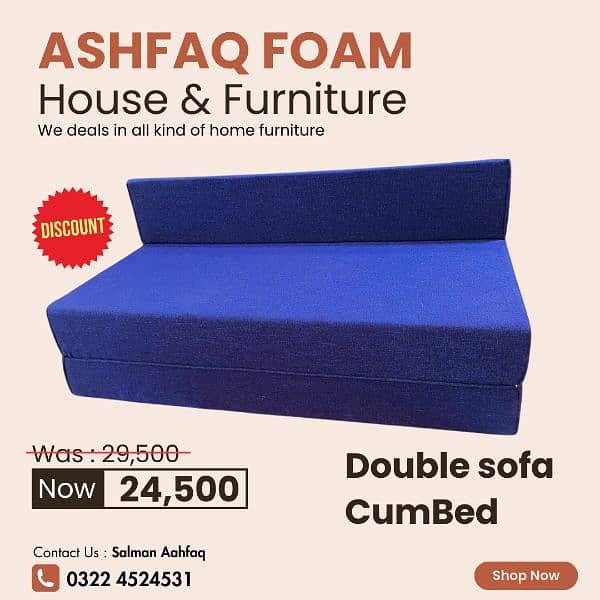 | Sofa set | Single sofa cum bed |Double Sofa cum bed | 0