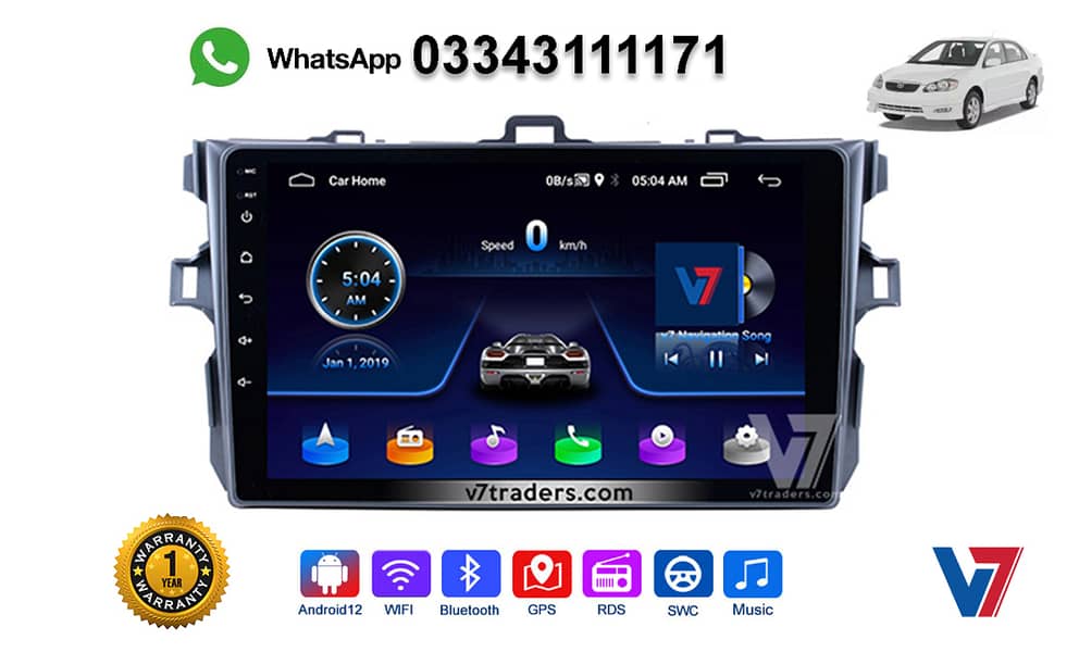 V7 Toyota Corolla 2007-13 Car Android LCD LED Panel GPS Navigation 0