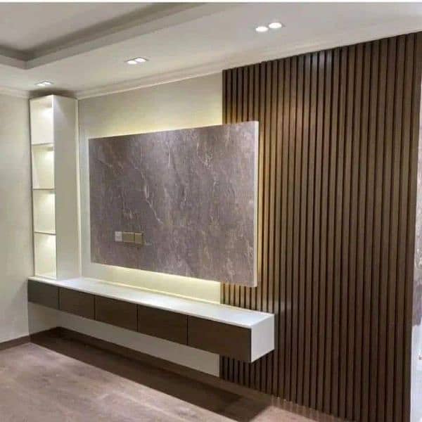 Pvc Wall panel. Wallpaper. Blinds. Wooden Pvc Floor sheet. Ceiling. 0