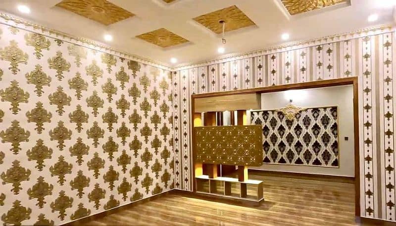 Pvc Wall panel. Wallpaper. Blinds. Wooden Pvc Floor sheet. Ceiling. 18