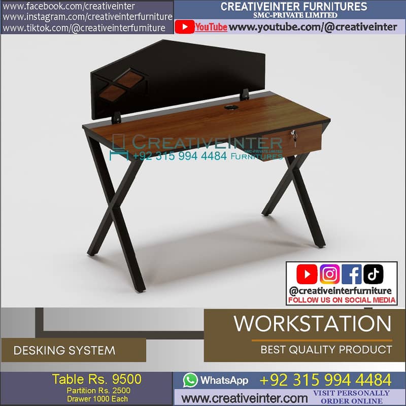 Study staff office Table workstation chair 9
