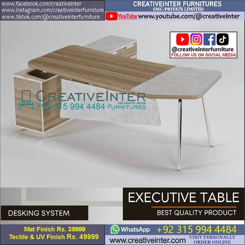Office Executive CEo Table Polish Desk Manager Staff Furniture 19