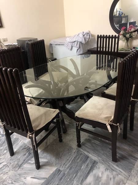 dining table wooden with six chairs 3
