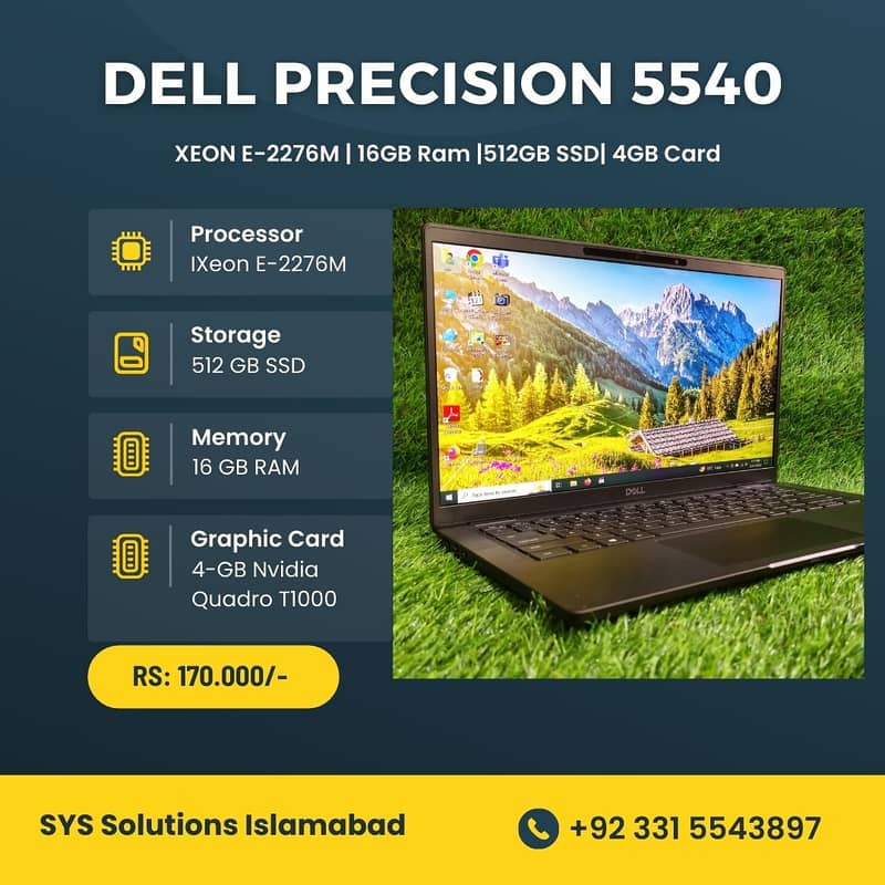 Dell Precision 5540 15.6" 2.8GHz Intel Xeon E-2276M Laptop for sale 0