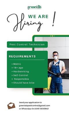 Pest Control Technician (Spray man)