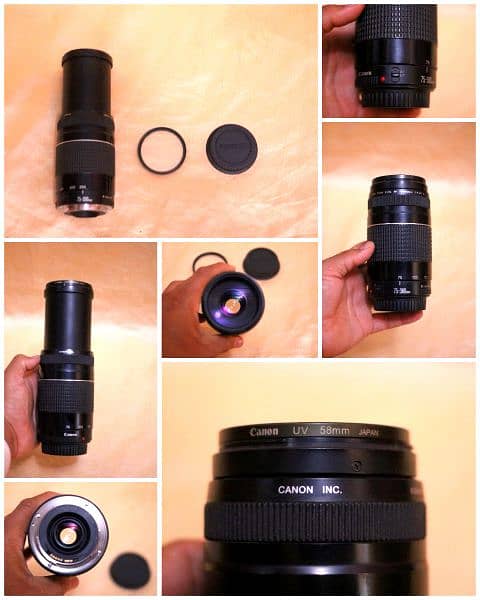 Canon lenses 50mm stm, 10-22mm,55-250mm,75-300mm sigma/Tamron 70-300 3