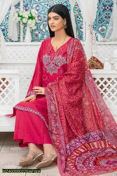3 Pcs Safwa Women Stiched Lawn Embroidered Suit