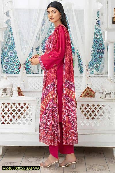 3 Pcs Safwa Women Stiched Lawn Embroidered Suit 2