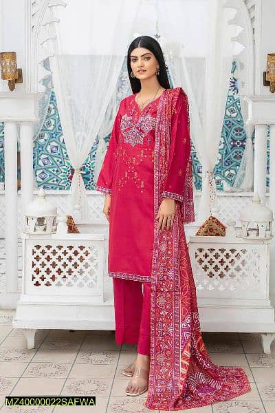 3 Pcs Safwa Women Stiched Lawn Embroidered Suit 3