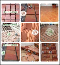 Floor clay tiles