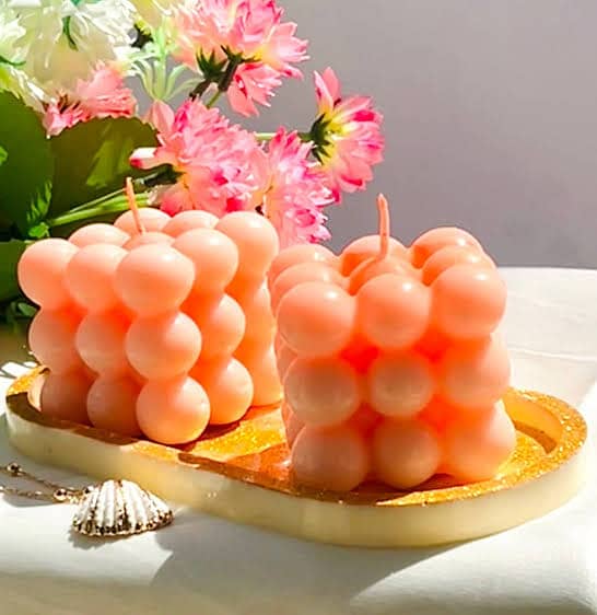 hand made scented bubble candles 6