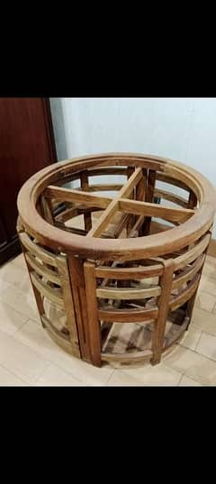 Pure Taali Wood Chinioti Dining Table Raw Structure With 4 Chairs 0