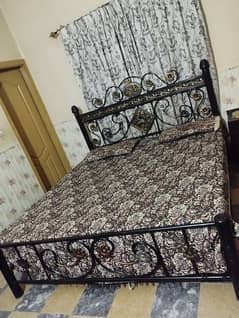 Selling King Size Iron Bed (with Mattress)