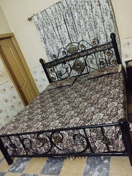 Selling King Size Iron Bed (with Mattress) 0