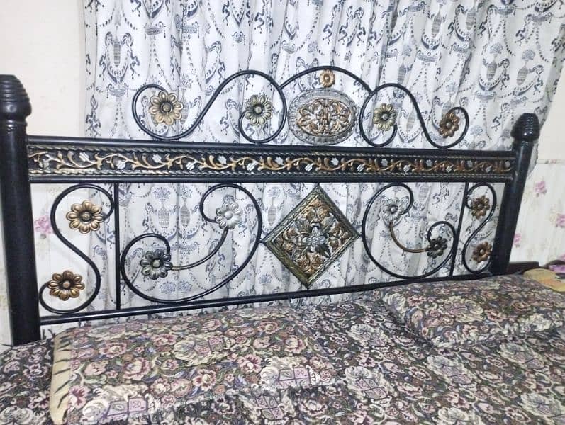 Selling King Size Iron Bed (with Mattress) 1
