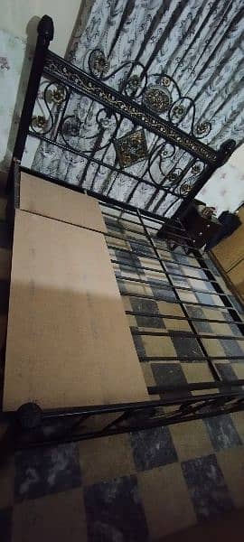 Selling King Size Iron Bed (with Mattress) 2