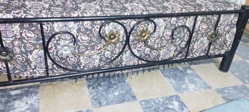Selling King Size Iron Bed (with Mattress) 5