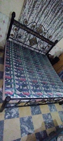 Selling King Size Iron Bed (with Mattress) 8