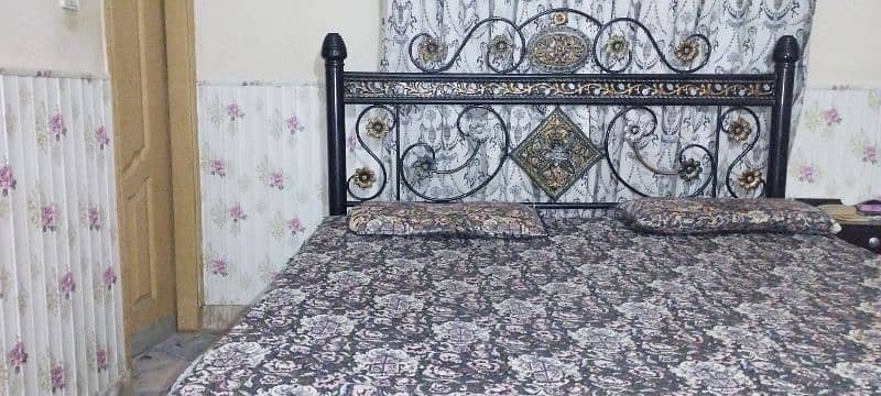 Selling King Size Iron Bed (with Mattress) 15