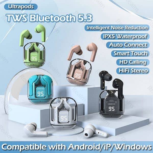 Air 31 Wireless earbuds transparent Bluetooth 5.3 crystal Airpids. 1