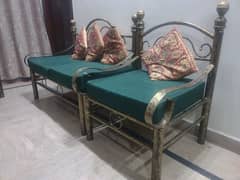 4 seater iron sofa set with cushions for sale with new seats,covers