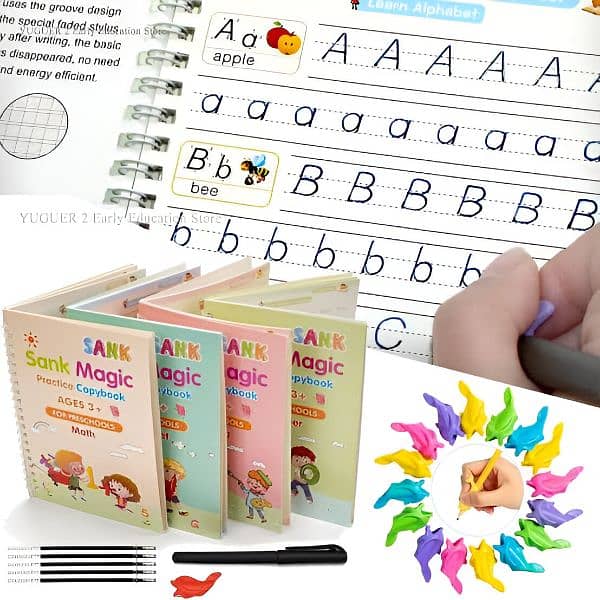 Magic Sank Learning Book with Magic Pen Set of 4 BOOKS + 10 INK REFILL 1